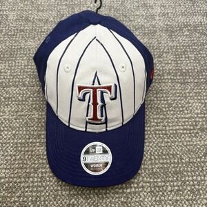 Texas Rangers New Era 9Twenty MLB Baseball Hat Womens Adjustable Blue Stripes